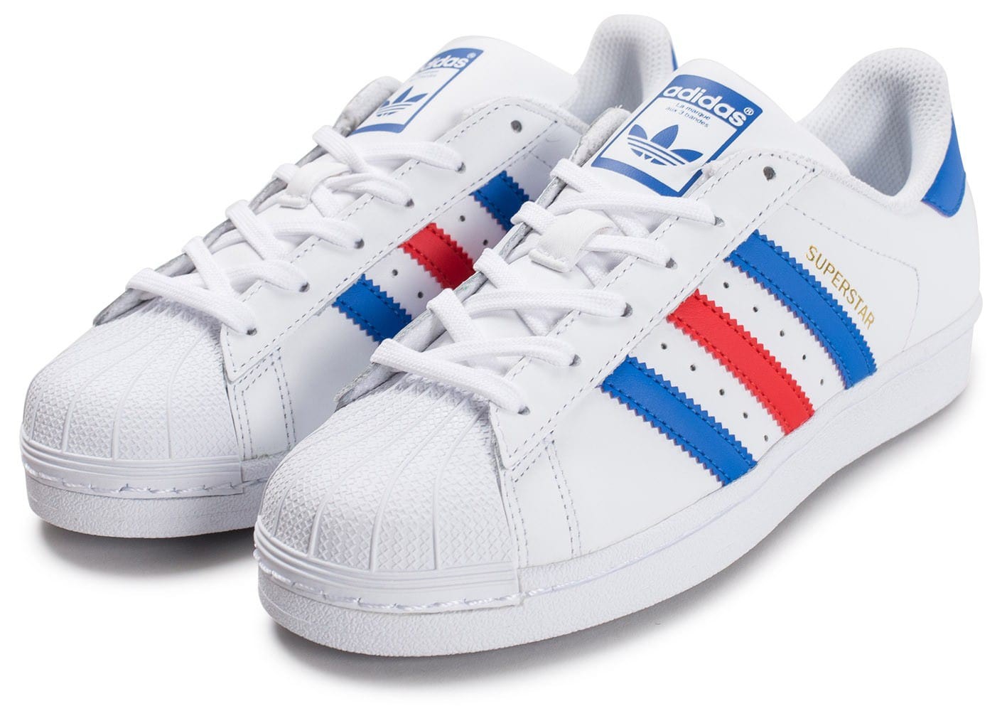 adidas superstar blanche bleu