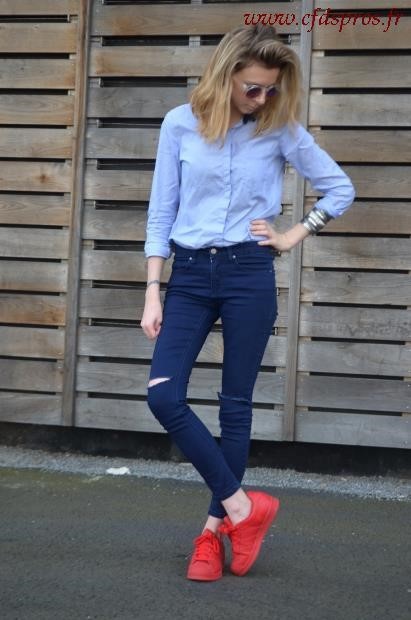 super star rouge et blanche femme